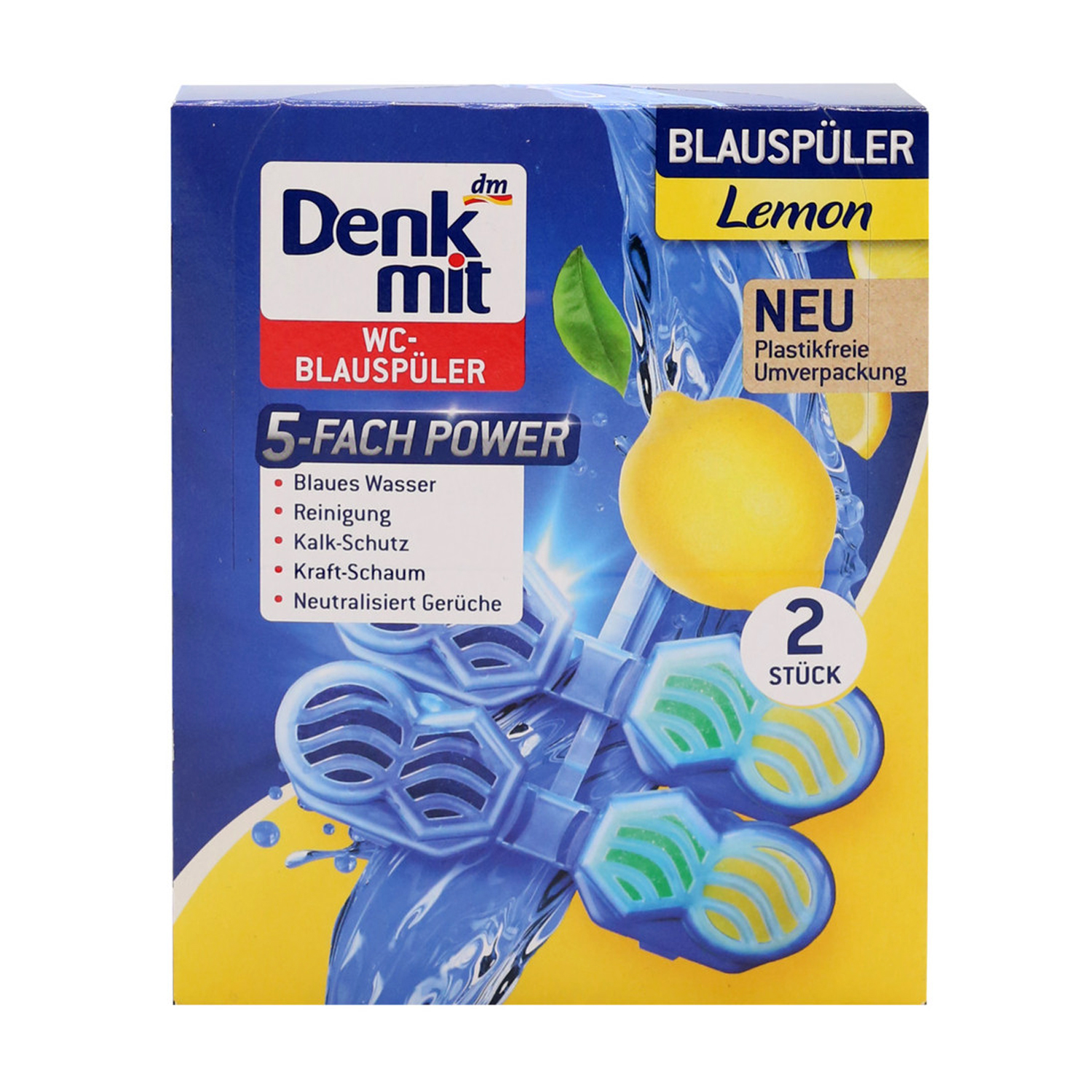 Туалетний блок для унітазу DenkMit Lemon, 2 шт